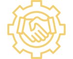 Handshake inside a gear icon