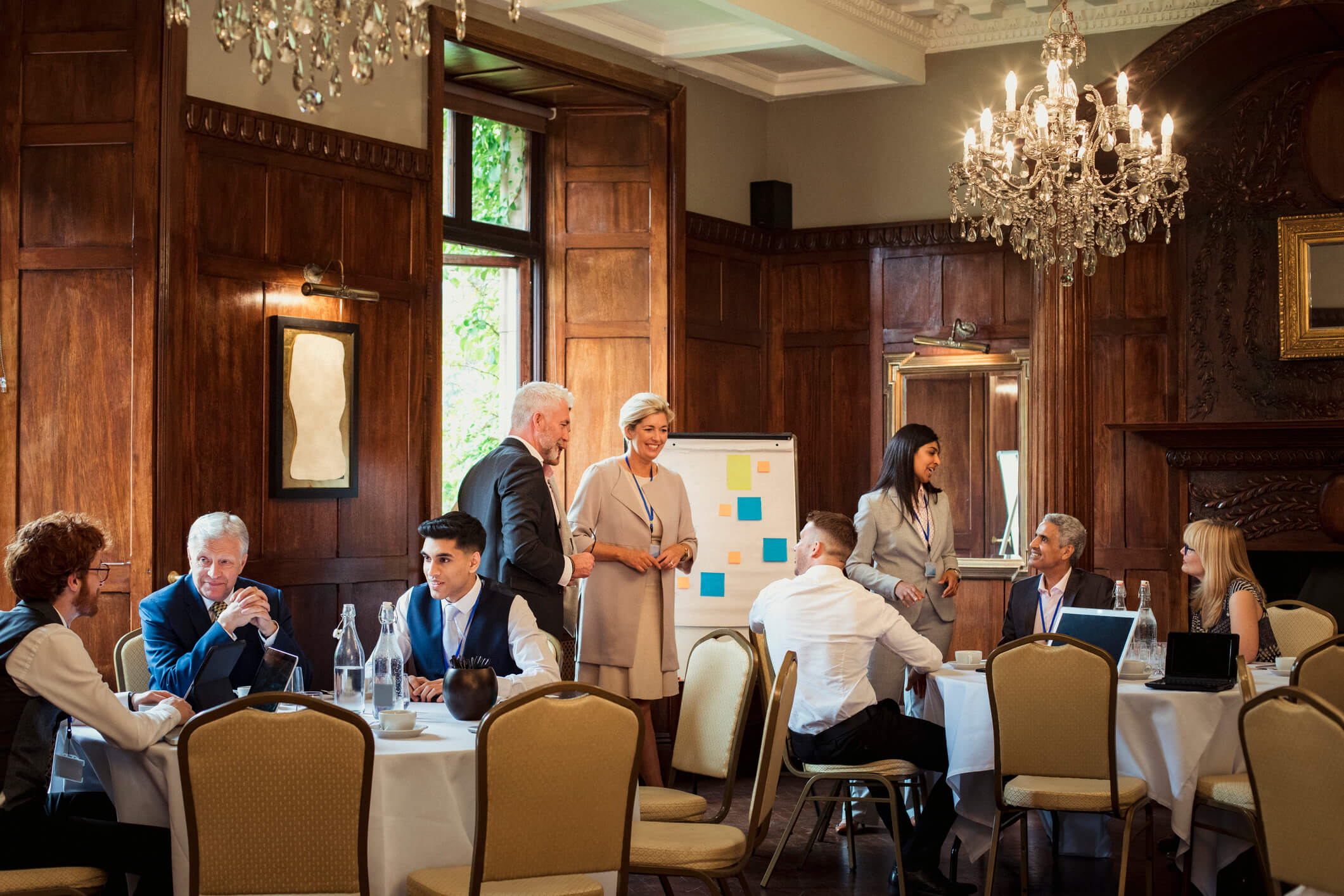 People collaborating during a formal meeting