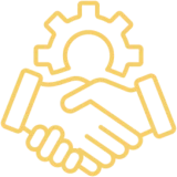 Handshake and gear icon